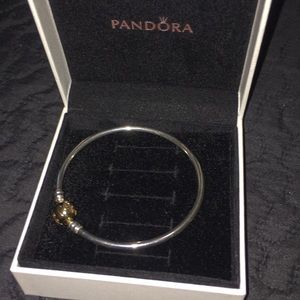 Authentic Pandora medium 14k clasp bangle